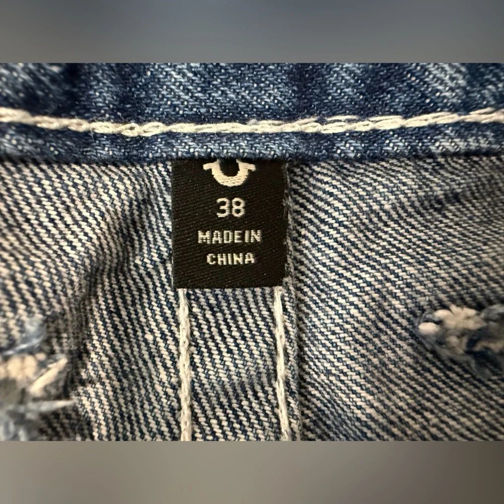 True‎ Religion Baggy Big T Cargo Jeans Zip Knees 38 Pockets